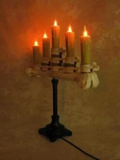 "Candelabra Table Top Halloween Prop W/ 5 Flicker Candles" Haunted House Lighting -Thehorrordome Horror Props Verkoop candelabra table top halloween prop w 5 flicker candles haunted house lighting 23614396545