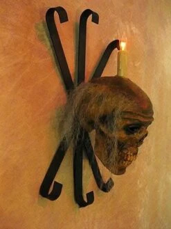 "Corpsed Head Skull Wall Sconce" Haunted House Lighting -Thehorrordome Horror Props Verkoop corpsed head skull wall sconce haunted house lighting 23696398465