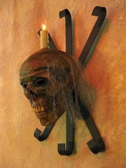 "Corpsed Head Skull Wall Sconce" Haunted House Lighting -Thehorrordome Horror Props Verkoop corpsed head skull wall sconce haunted house lighting 23696398593