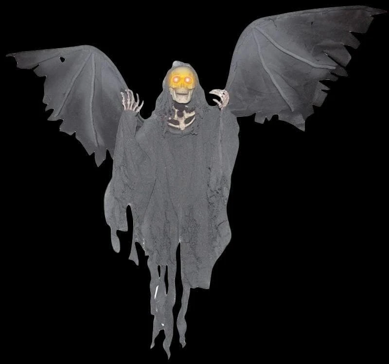 "Flying Reaper" Electric Animated Hanging Halloween Prop 1 "Flying Reaper" Electric Animated Hanging Halloween Prop