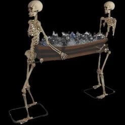 Poseable Skeletons Carrying Coffin Halloween Decoration