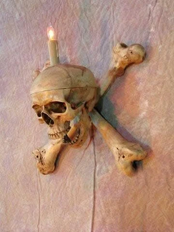 "Skull/Femur Bone Wall Sconce" Haunted House Lighting 2 "Skull/Femur Bone Wall Sconce" Haunted House Lighting - Image 2