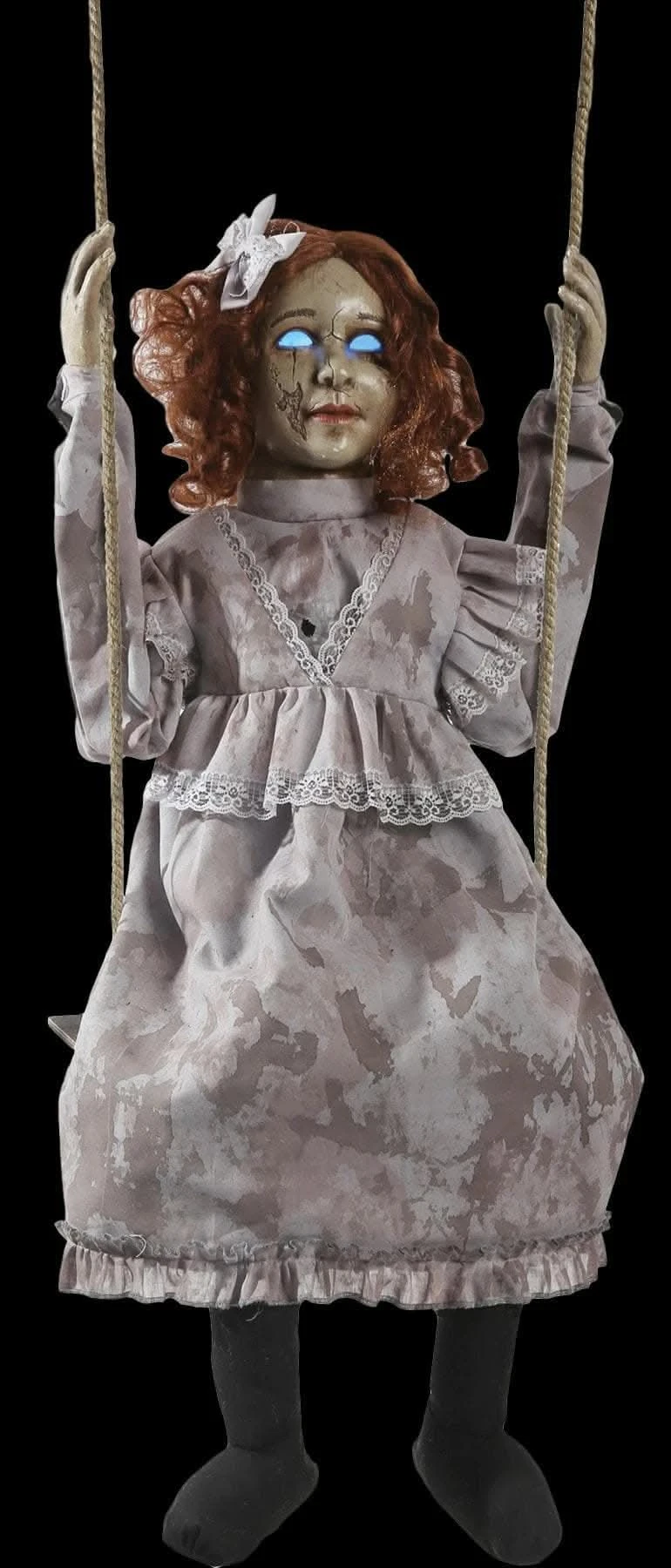 "Swinging Decrepit Doll" Electric Animated Halloween Prop 1 "Swinging Decrepit Doll" Electric Animated Halloween Prop